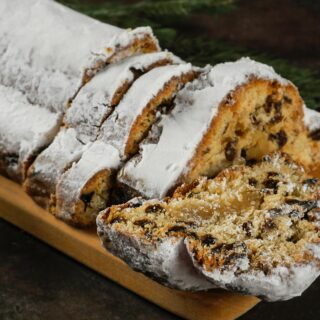 Traditional german christmas cake Stollen
