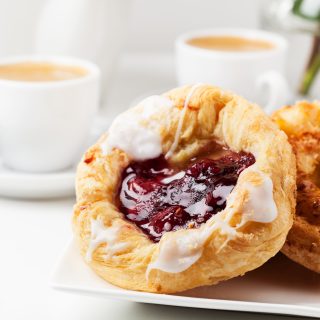 dansih pastries and coffee