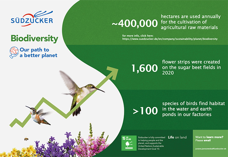 Grafik Biodiversität bei Südzucker