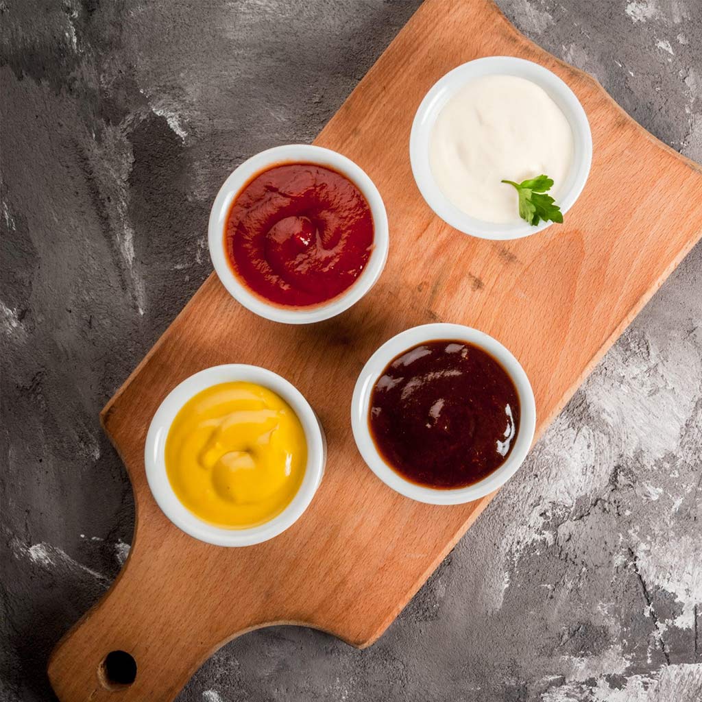 a picture showing savoury sauces that contain raw beet sugar