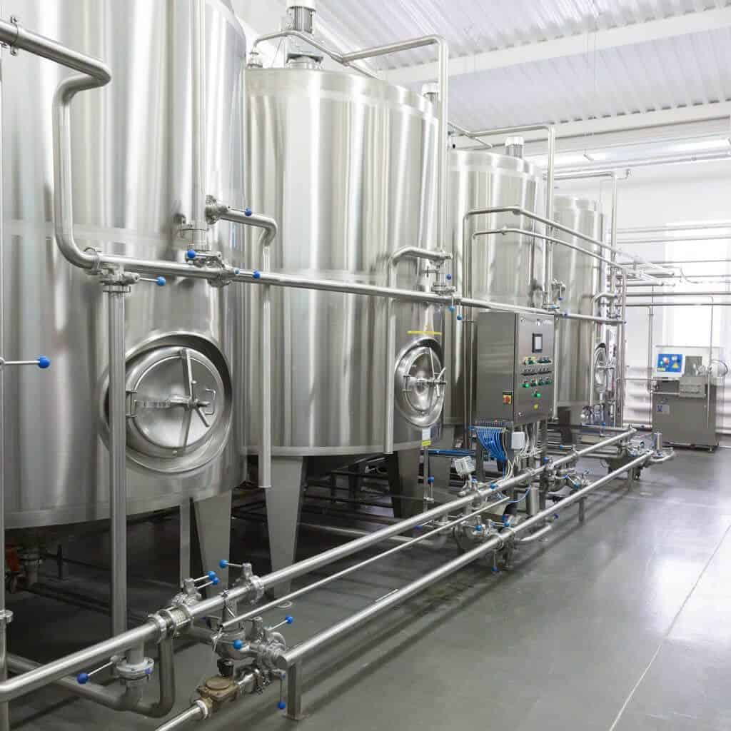 fermentation machines in the production plant