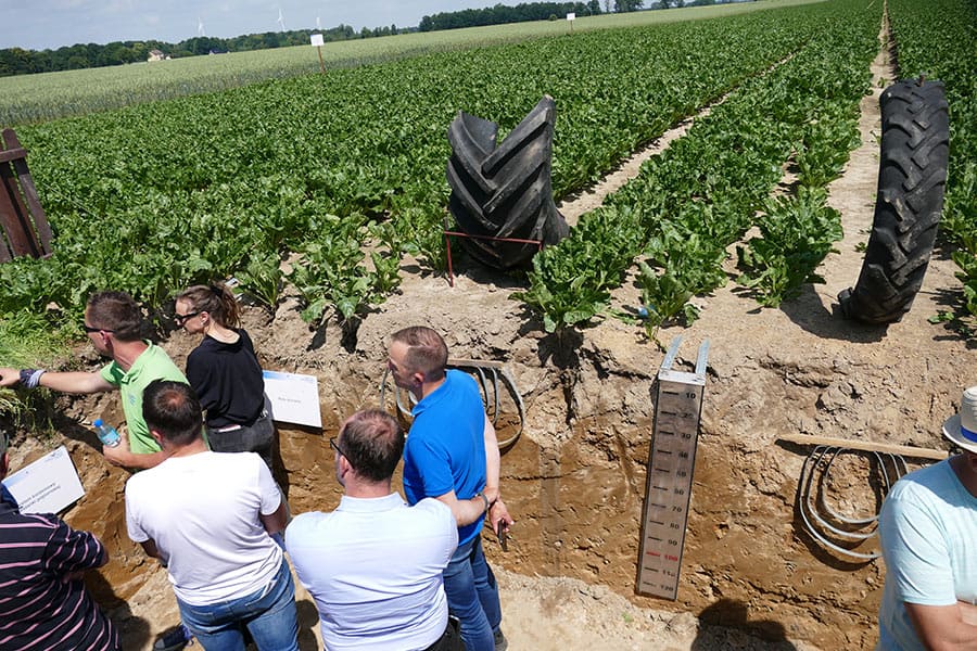 Südzucker Employee explaining soil health to visitors of Sustainable Farming Day in Poland